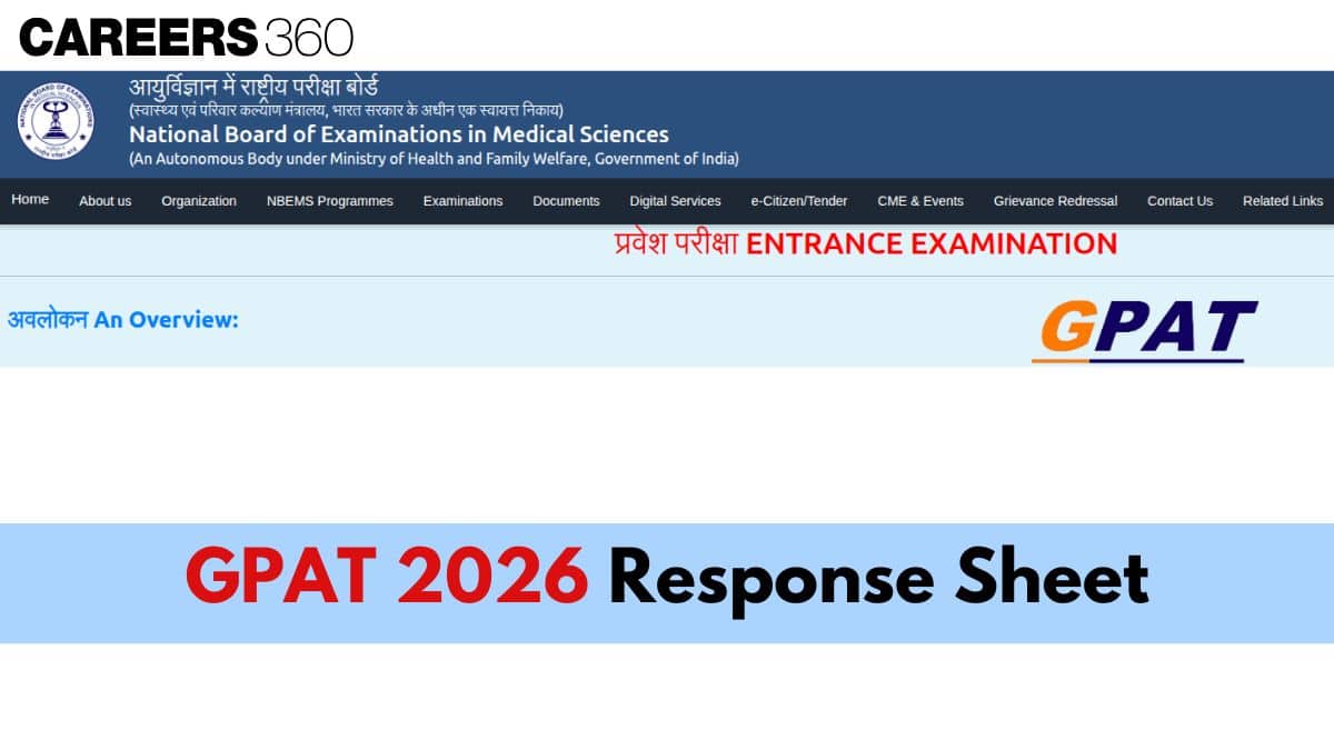 GPAT 2026 Response Sheet (Today): Download PDF @natboard.edu.in